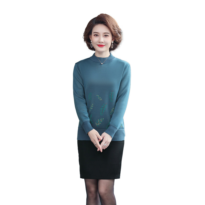 妈妈冬季打底衫女加绒加厚毛衣 牧登博中老年女装