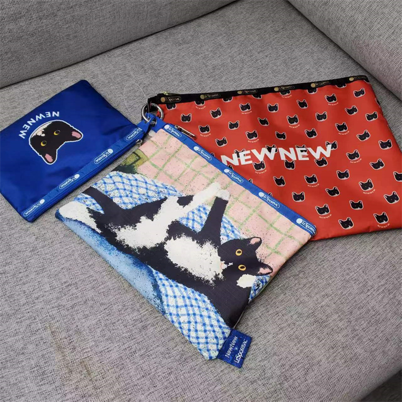 牛牛系列慵懒猫三件套收纳包笔记本iPad包防水洗漱包 可拆卸4268 - 图2