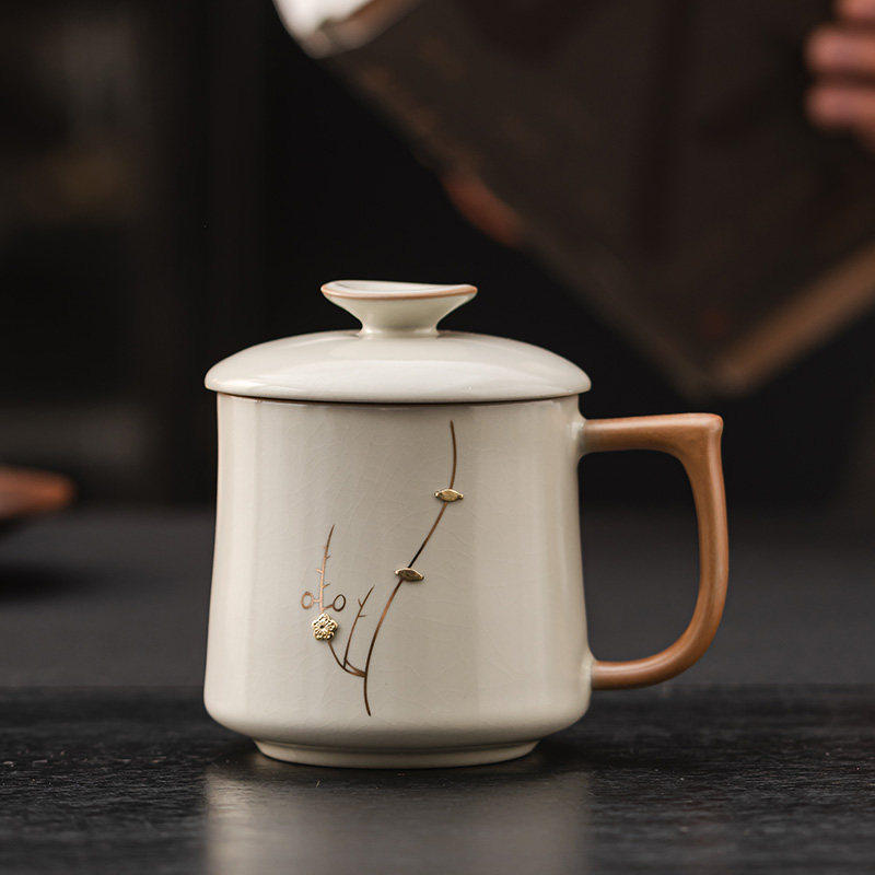 锯钉汝窑茶杯马克杯个人专用杯办公杯中式喝茶杯水杯送礼高档礼盒,淘宝优惠券,粉丝福利购,淘宝优惠卷