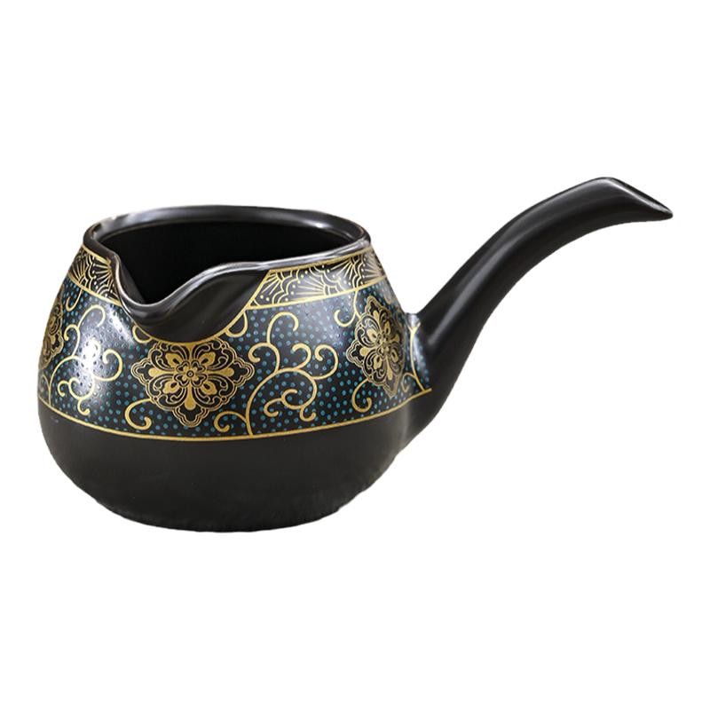 陶瓷公道杯自动茶壶懒人石磨创意功夫茶具配件旋转出水泡茶盘全套 - 图3