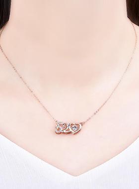 纯银抖音项链爱的忆925四叶草