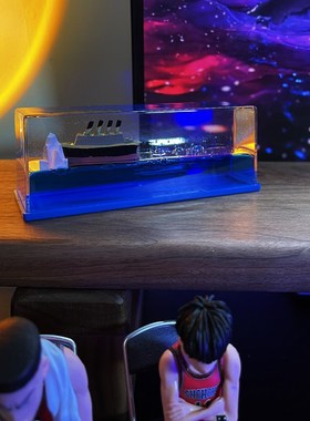 游轮流体漂流瓶桌面摆件邮轮船小礼物男生喜爱生日礼品泰坦尼克号