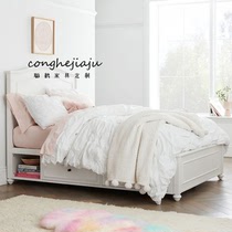 Eurostyle solid wood bed modern minimalist accommodation 1 8 m master bedroom with double bed 1 5 m American light lavish wedding bed storage bed