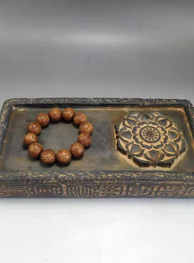 中式风复古老旧盆栽底座