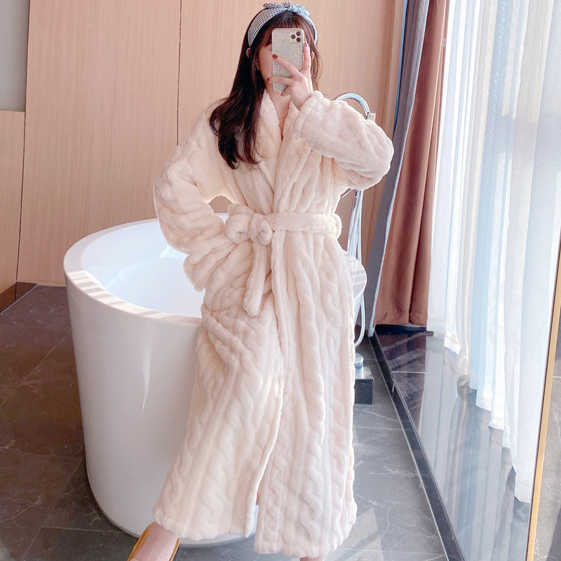 2022年新款秋冬季法兰绒加绒浴袍 玛宝娜睡袍/浴袍