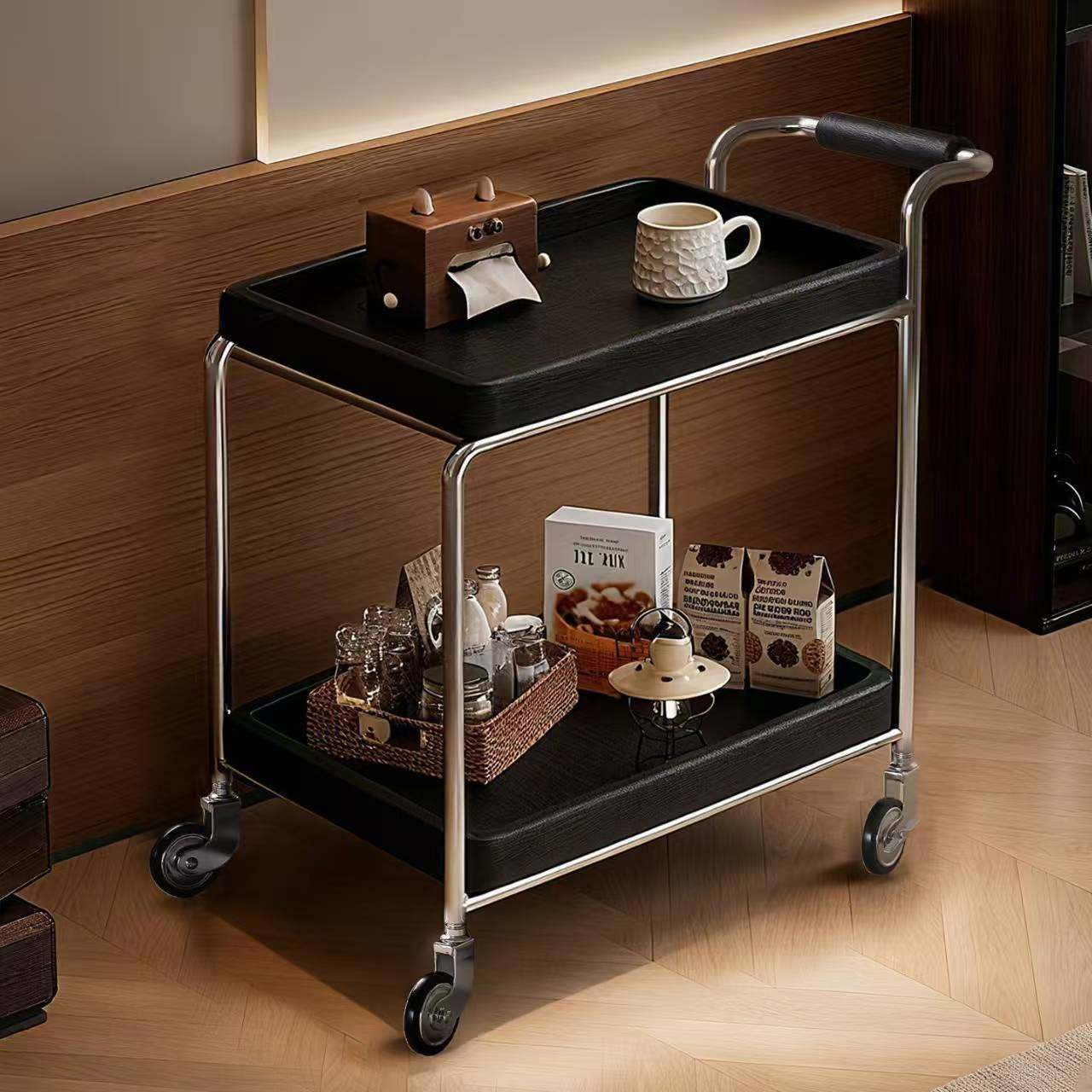 实木沙发边几可移动茶几小推车中古风客厅家用侧边柜小桌子置物架,淘宝优惠券,粉丝福利购,淘宝优惠卷