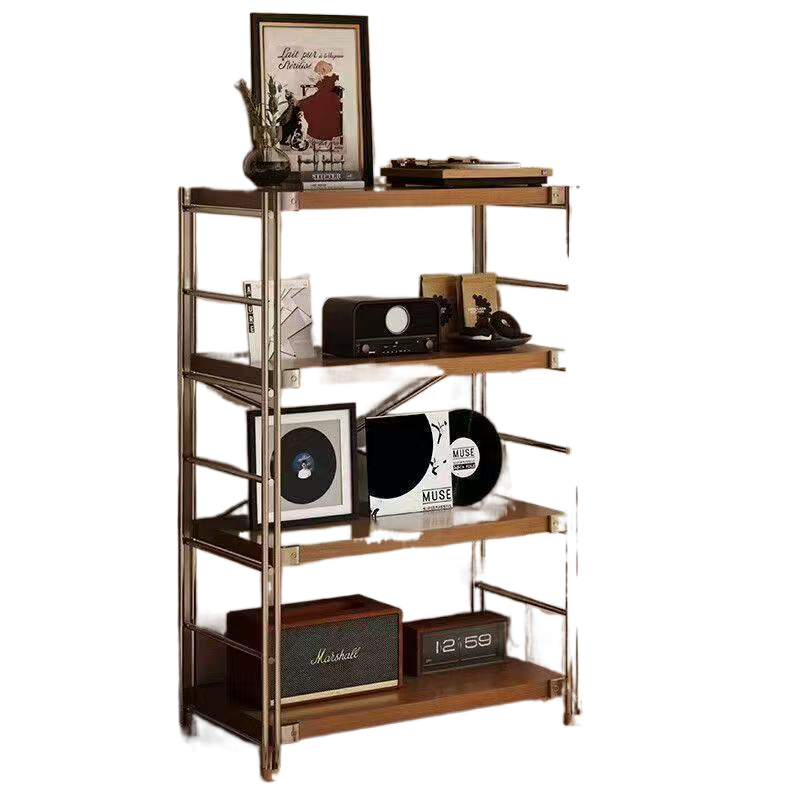 日式钢木置物架落地多层客厅阳台书架家用厨房收纳储物微波炉架子,淘宝优惠券,粉丝福利购,淘宝优惠卷