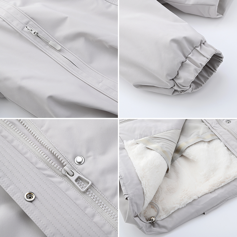 mc2加绒加厚连帽外套短款女装冬季新款下摆打褶流行好看小个子 - 图1