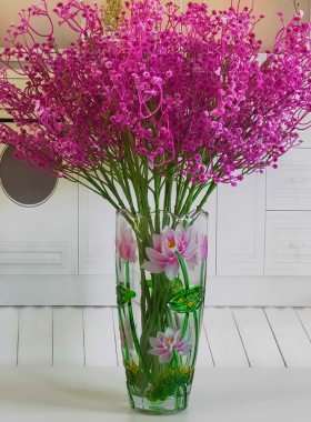 佛堂观音竹水晶透明玻璃花瓶