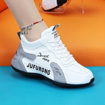 Genuine Leather Soft-bottom Old Daddy Shoes Women 2023 New Autumn Winter 100 Hitch Women Shoes Soft Bottom Garneled Leather Pompon Casual Shoes Sneakers