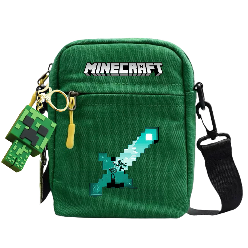 我的世界苦力怕同人ins新款学生百搭单肩斜挎包帆布手机包,淘宝优惠券,粉丝福利购,淘宝优惠卷