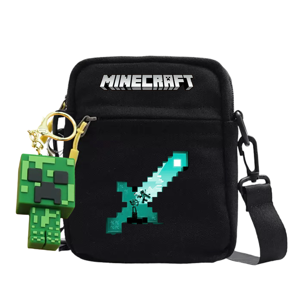 我的世界苦力怕同人ins新款学生百搭单肩斜挎包帆布手机包,淘宝优惠券,粉丝福利购,淘宝优惠卷