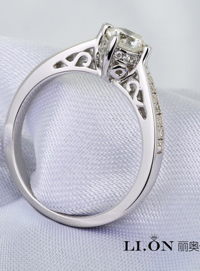 简约轻奢50分莫桑石求婚银戒指