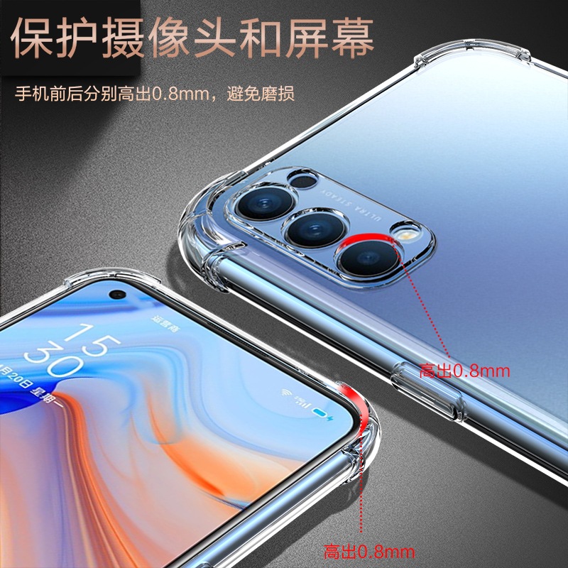 opporeno8pro手机壳reno7硅胶reno10透明reno5保护套reno4se防摔reno3软壳reno8女男reno2潮款reno9新款pro+ - 图2