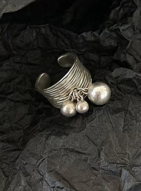 区区欧阳肌理感开口可调节戒指