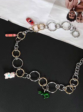 区区欧阳招财猫金属环项链设计感