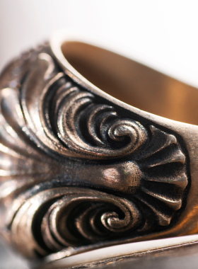 伏尔甘925纯银复古文艺手工镶嵌