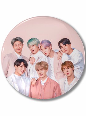 防弹少年团BTS系列明星吧唧周边圆形58mm马口铁胸章徽章应援礼物