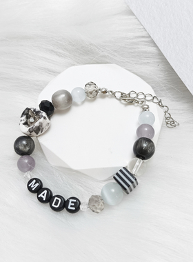 Bigbang男团Made权志龙GD专辑印象应援手链手串个性黑白高级感DIY