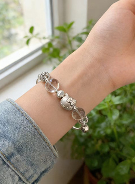 卡通可爱KT猫手链轻奢百搭小众手串女时尚甜美可爱气质手饰礼物