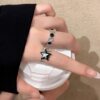 Cat's Eye Pentagram Zircon Open Ring Women's Fashion Personalized Index Finger Ring Niche Design Light Luxury High-end Ring