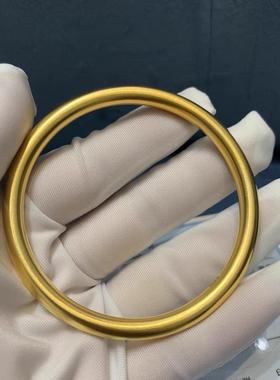 仿黄金古法沙金手镯素圈结婚镯子