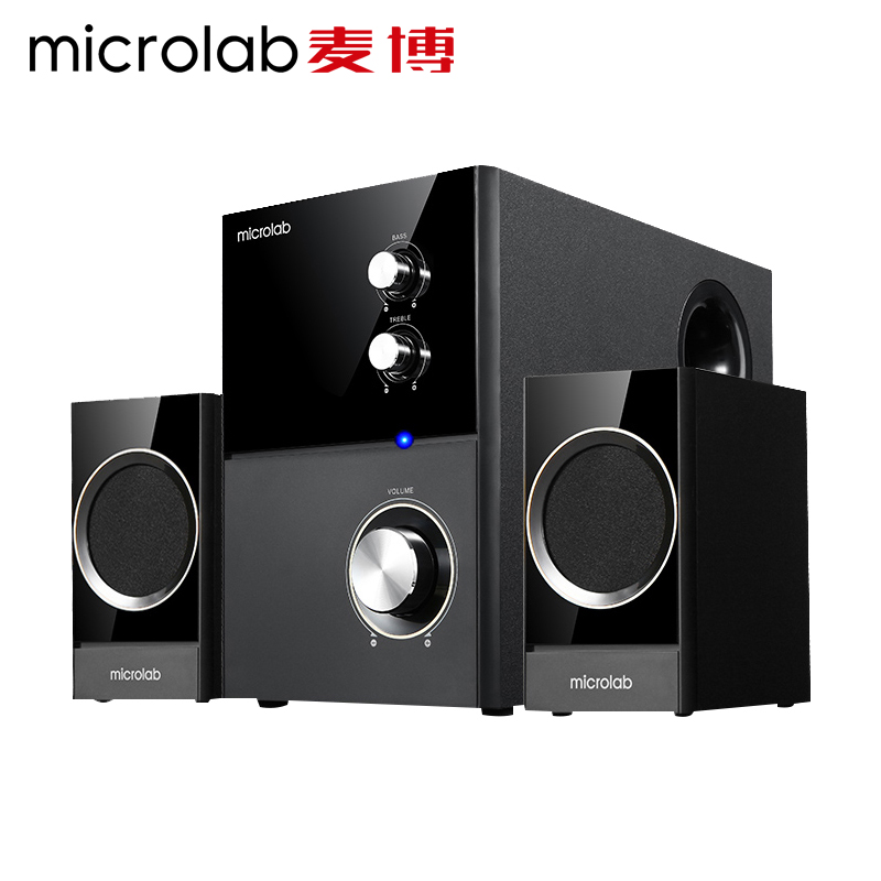 Microlab/麦博 M400台式电脑音响低音炮2.1多媒体笔记本家用音箱 - 图0