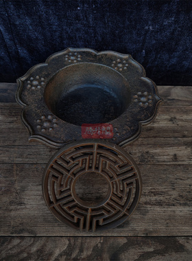 铸铁材质火盆取暖热水煮茶烧烤复古怀旧工艺雅居茶室户外实用收藏