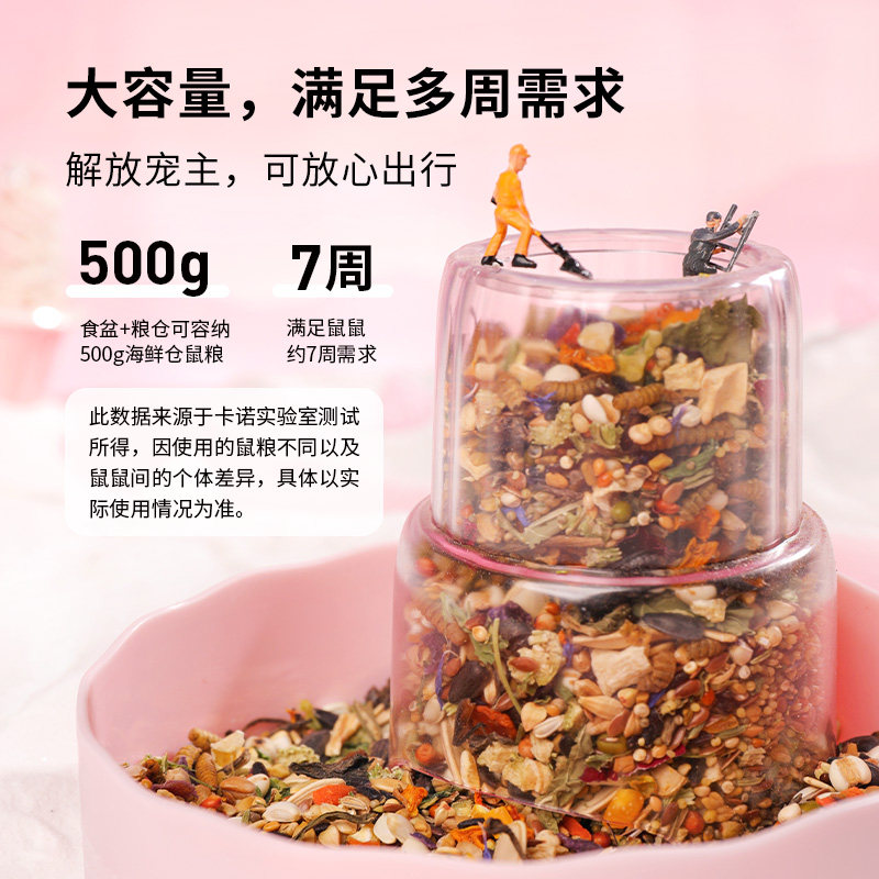 卡诺仓鼠食盆主粮大容量自动喂食器金丝熊防摔侏儒专用用品大全 - 图1