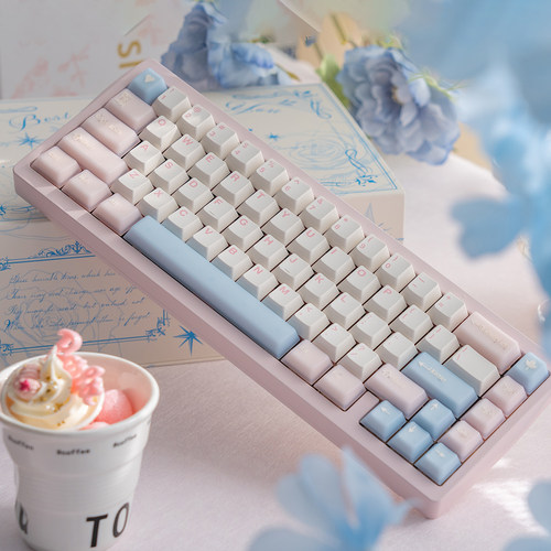 海盐汽水/白桃乌龙半透机械键盘键帽大全套PBT+PC二色原厂高度 - 图0