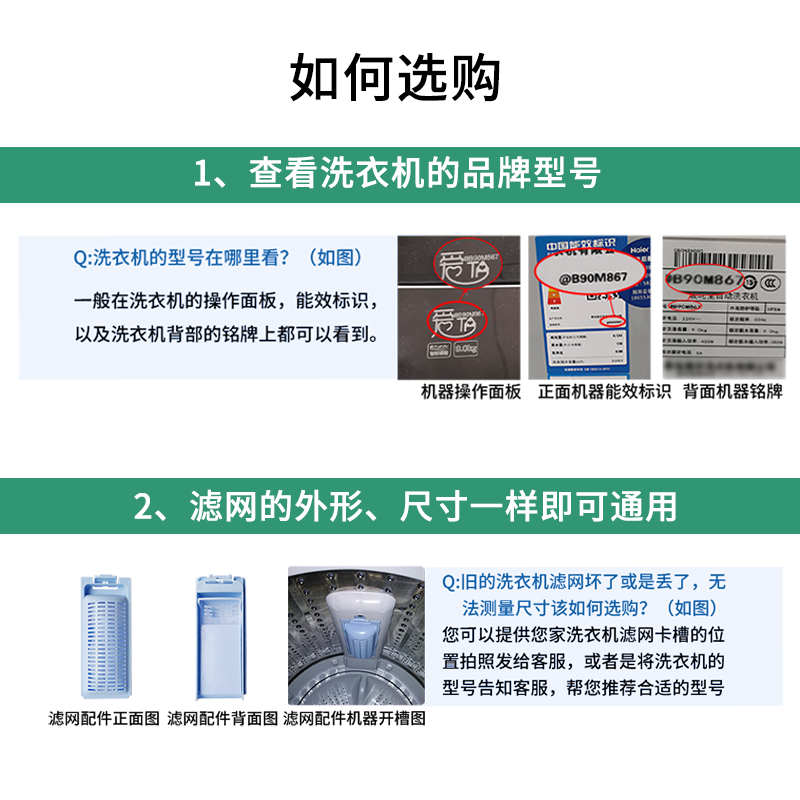 适配海尔洗衣机过滤网盒网袋XQB85-BF15288垃圾过滤器除毛器配件 - 图0