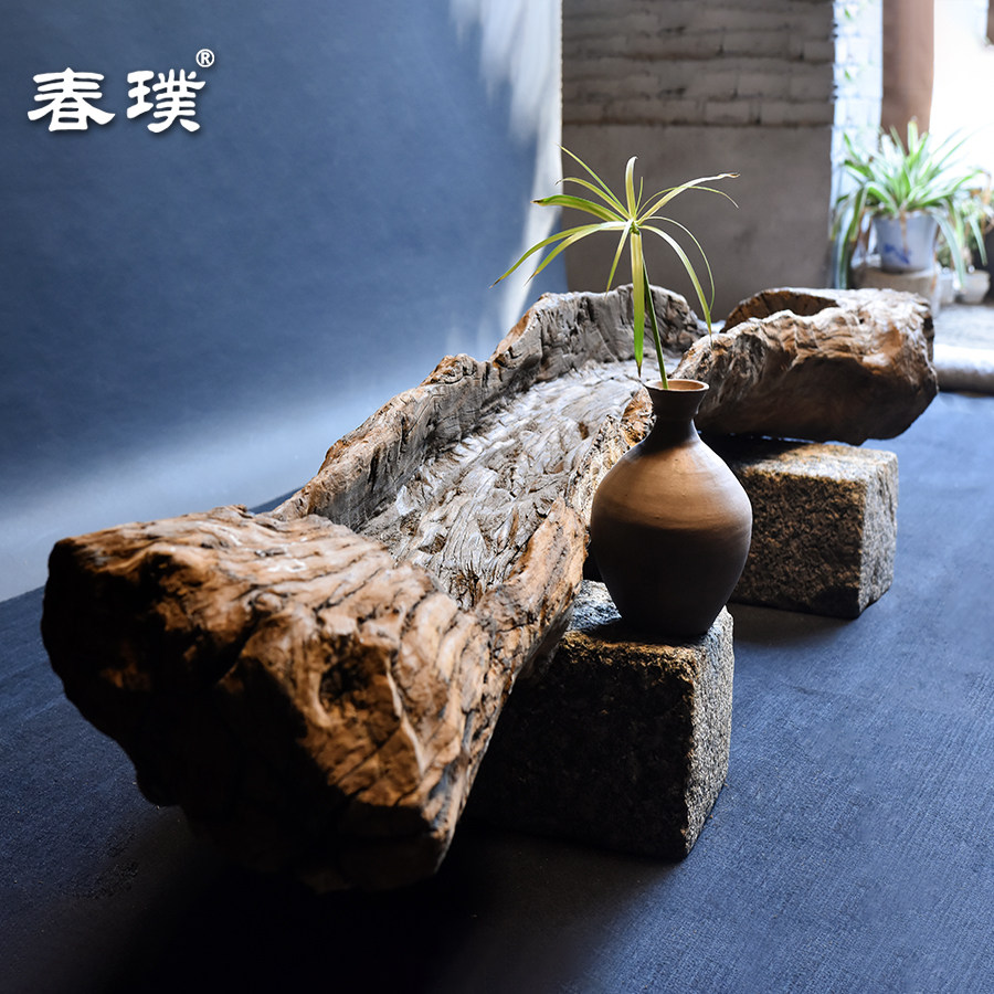 老木槽花盆头风化纹创意阳台花槽防腐木头多肉植物花卉盆景枯木盆_虎窝淘