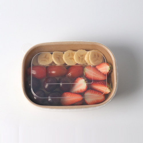 一次性牛皮纸餐盒方形饭盒外卖可降解环保水果沙拉盒寿司便当盒 - 图1