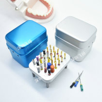 Dental 30 Holes Solid Core Enlarged Needle Disinfection Case Root Canal Filing Case Car Needle Holder Metal Aluminum Alloy Oral Tool Equipment
