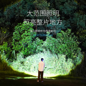 微笑鲨强光变焦头灯头戴式照明灯可充电感应激光户外超亮夜钓专用