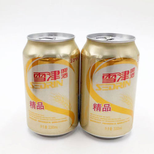 雪津啤酒精品易拉罐百威英博旗下8瓶泡沫箱装包邮 - 图1