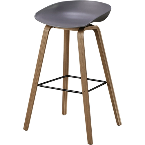 Дизайнерский сплошной деревянный стул Ins net ret modern simple bar wreat 榉 榉 设计 nordic bar High Stool