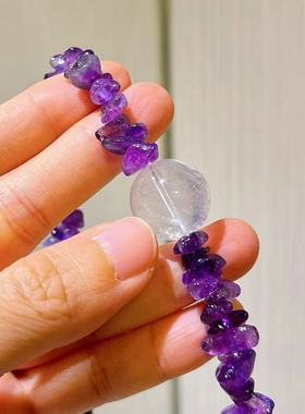 锁骨链新款高品质天然紫水项链