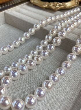 白色10mm12mm天女珠项链珍珠圆润