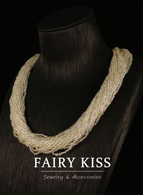 青岛vintage饰品小米珠多层项链