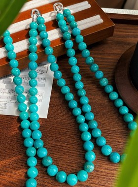 10mm安徽松加色圆珠项链带点孔雀