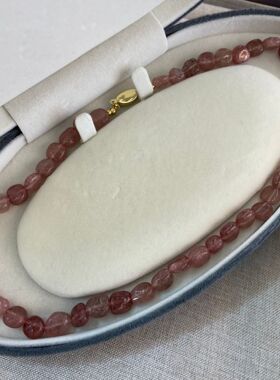 天然6mm茶水晶随形不规则串珠项