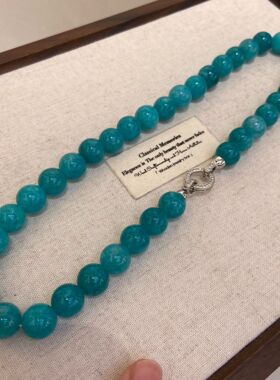 12mm蝉丝玛瑙串珠项链女潮流高级