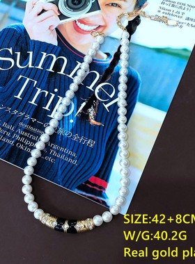 电镀真金复古珐琅釉铜链条短款项