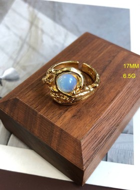 电镀真金宝石菱形戒指琉璃石头戒