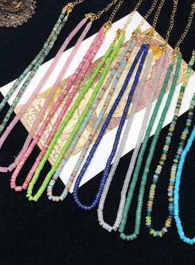 欧美饰品波西米亚风彩色石头珠串