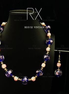 青岛vintage琉璃印花款项链个性