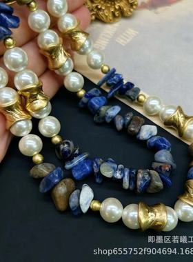 vintage饰品西洋复古珍珠青金石