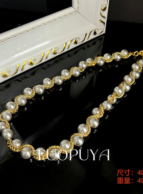 法式优雅链条珍珠锁骨链简约气质