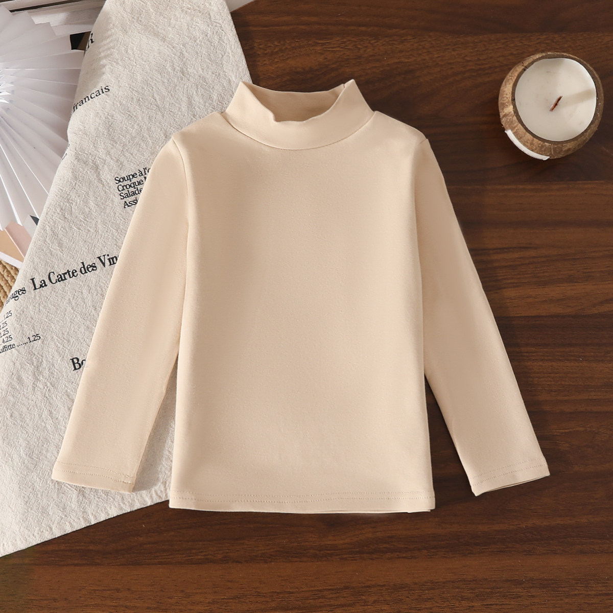 儿童打底衫秋冬款宝宝女童半高领长袖男童纯色加厚保暖T恤衫上衣,淘宝优惠券,粉丝福利购,淘宝优惠卷